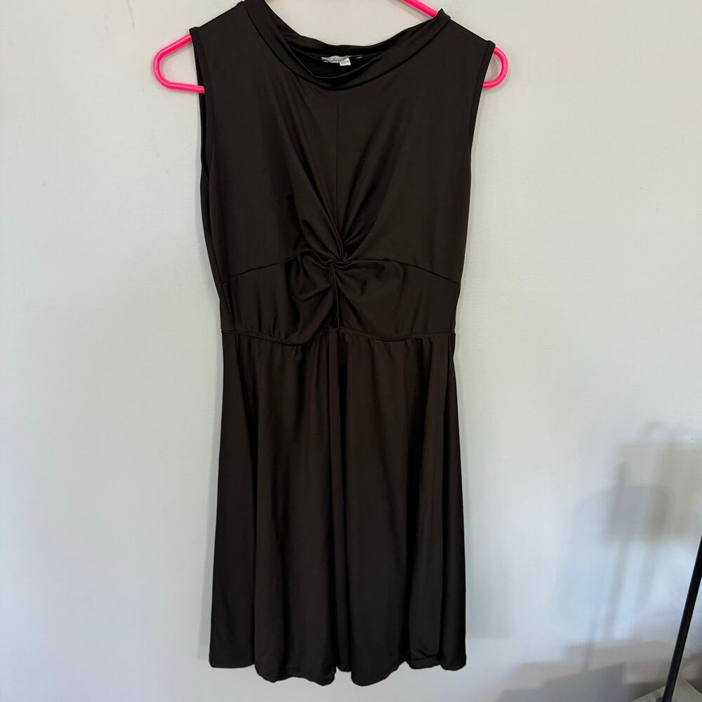 White Birch Solid Black High Neck Dress Size Large Sleeveless Modest Neckline